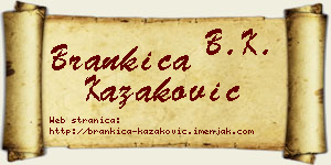 Brankica Kazaković vizit kartica